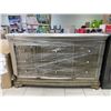Image 3 : Gold-Tone Wood Dresser with Crystal Knobs