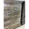 Image 4 : Gold-Tone Wood Dresser with Crystal Knobs