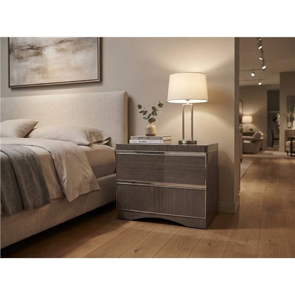 Grey Two-Drawer Nightstand MSGb005-20