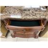 Image 4 : Wooden Chest With Marble Top, 3 Drawers