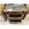 Image 5 : Wooden Chest With Marble Top, 3 Drawers
