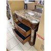 Image 6 : Wooden Chest With Marble Top, 3 Drawers