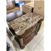 Image 7 : Wooden Chest With Marble Top, 3 Drawers