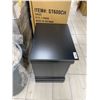 Image 6 : Black Wood Two-Drawer Nightstand Silver Handles
