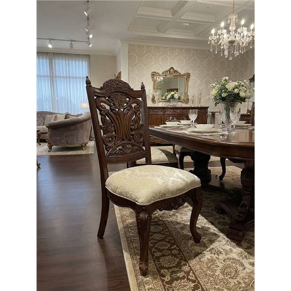 Salina Cherry Dining Chair, Ornate Backrest