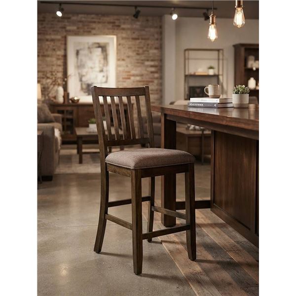 Willow Creek BS4 BKD Slatback Stool, 2 Pcs, Wood