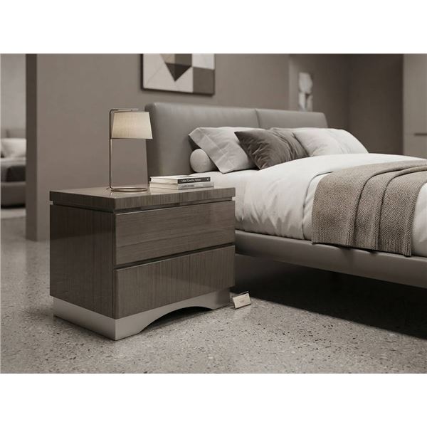 Glossy Woodgrain Night Stand