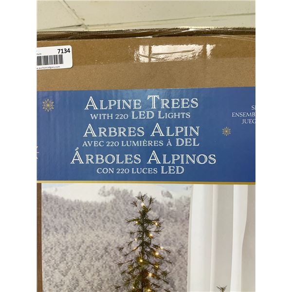 3 Alpine Trees with 220 LED Lights