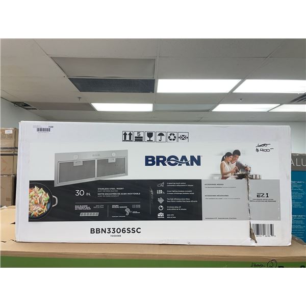 Broan 30 in. Stainless Steel Hood Insert
