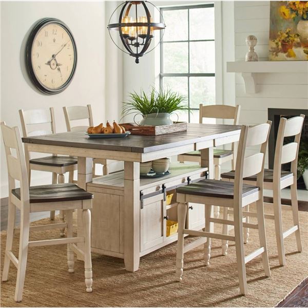 Jofran Ladderback 2pc Stool Set, Vintage White SKU: 1706-BS401KD