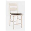 Image 2 : Jofran Ladderback 2pc Stool Set, Vintage White SKU: 1706-BS401KD
