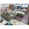 Image 2 : Modular Grey Fabric Sectional Sofa With Ottoman