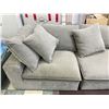 Image 3 : Modular Grey Fabric Sectional Sofa With Ottoman