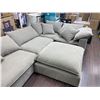 Image 4 : Modular Grey Fabric Sectional Sofa With Ottoman