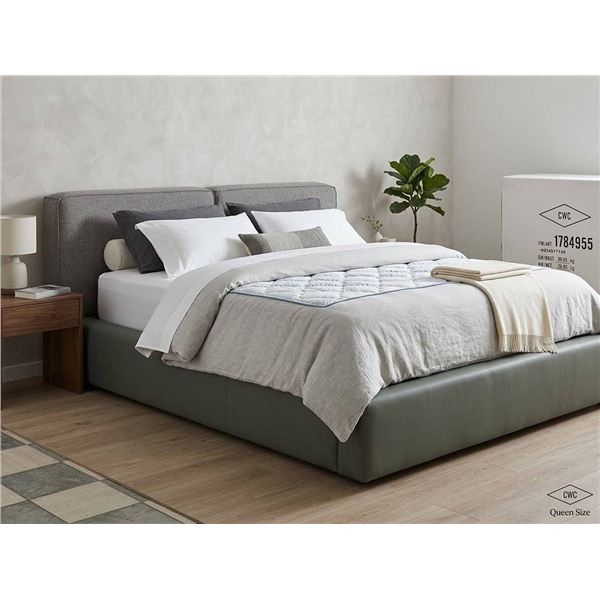 Queen Size Bed Frame With Sealy Catarina Queen Mattress (Frame size approximate: 101"x80"x33")