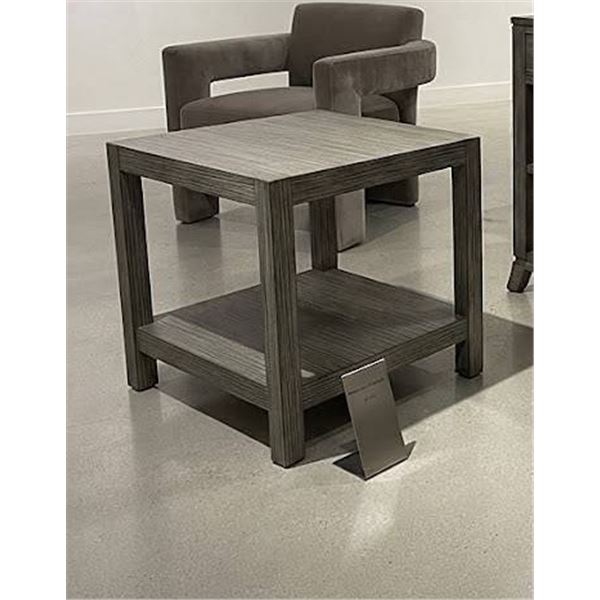 Jofran End Table Platinum Wire Brushed Finish