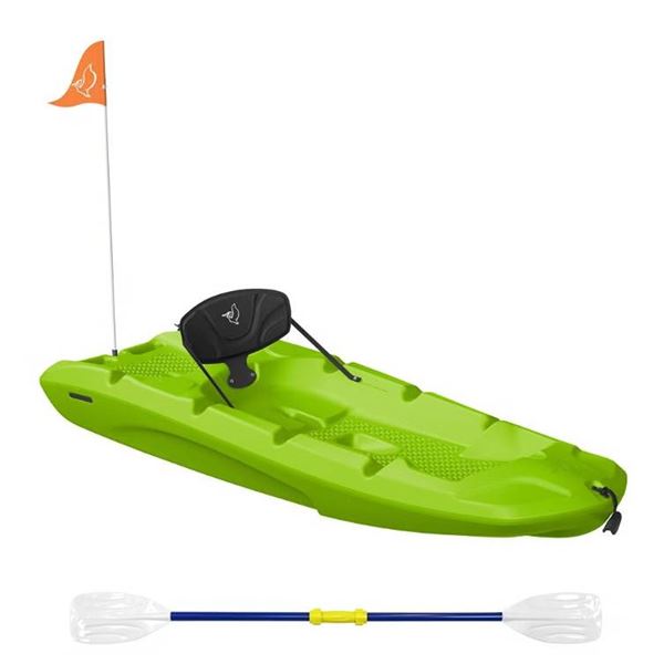 Pelican Kids Kayak With Paddle, Lime Green No Flag