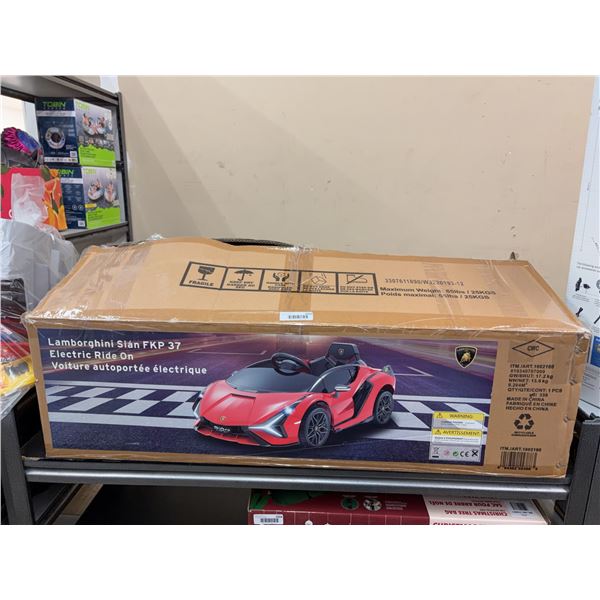 Lamborghini Sian FKP 37 Red Electric Ride-On Car