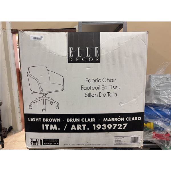 Elle Decor Light Brown Fabric Chair 1939727