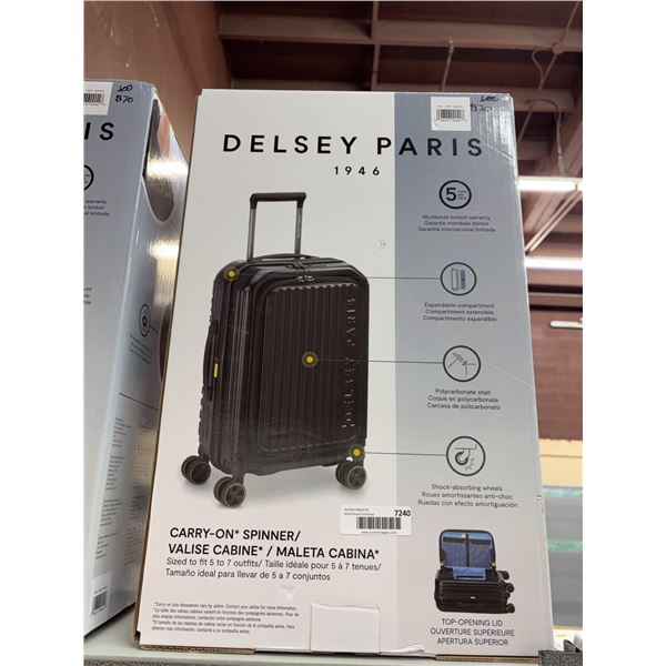 Delsey Paris Carry-On Spinner Suitcase Black