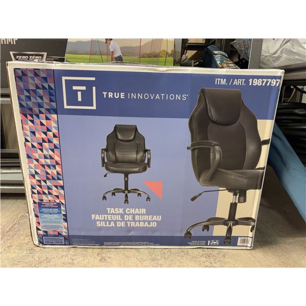 True Innovations Black Task Chair, Adjustable