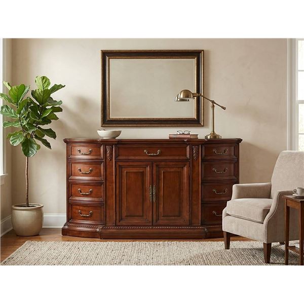 Wood Double Door Sideboard with Six Drawers