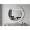 Image 1 : Round Wall Mirror With Wide White Frame