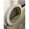 Image 2 : Round Wall Mirror With Wide White Frame