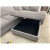 Image 6 : Thomasville Grey Fabric Sectional With Storage