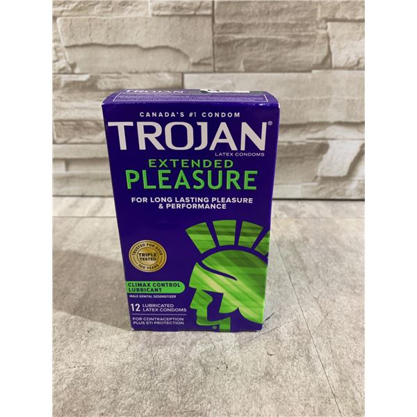 Trojan Latex Condoms - Extended Pleasure For Long Lasting Pleasure & Performance - 12 Condoms