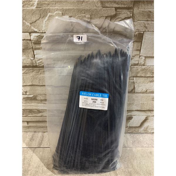 250 PCS - Nylon Cable Ties - Size 5x250MM