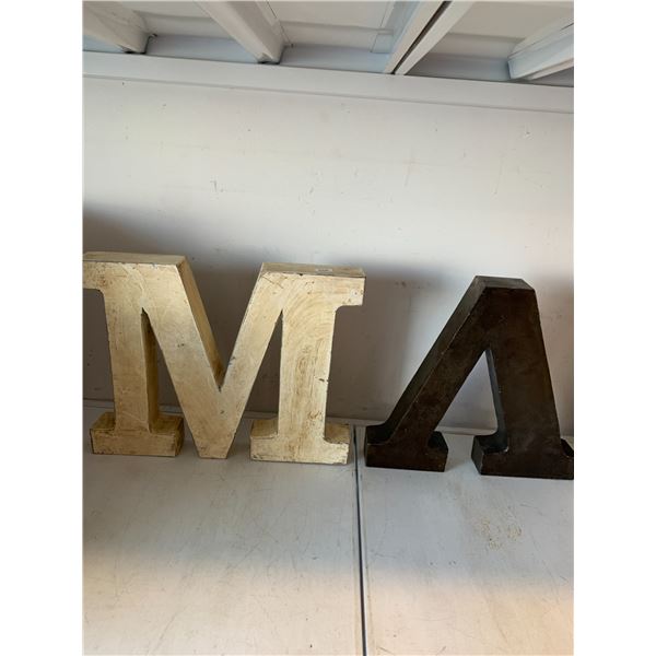Lot Of 2 Metal Letters - M & A