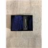 Image 1 : Dark Blue Tie With Cuff Links & Pocket Square