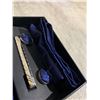 Image 4 : Dark Blue Tie With Cuff Links & Pocket Square