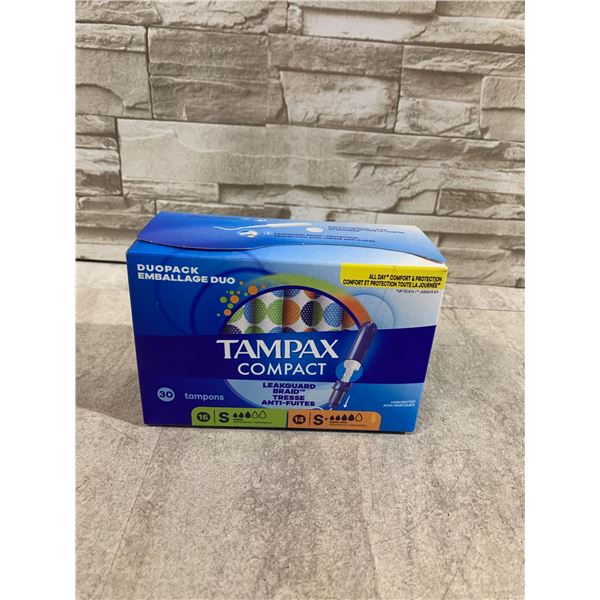 Tampax Compact Duopack - 30 Tampons - 16 Super Absorbency - 14 Super Plus Absorbency