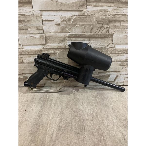 Tippman A-5 .68 Caliber Paintball Marker Equipped With A Cyclone Feed System & A Steel Braided Remot