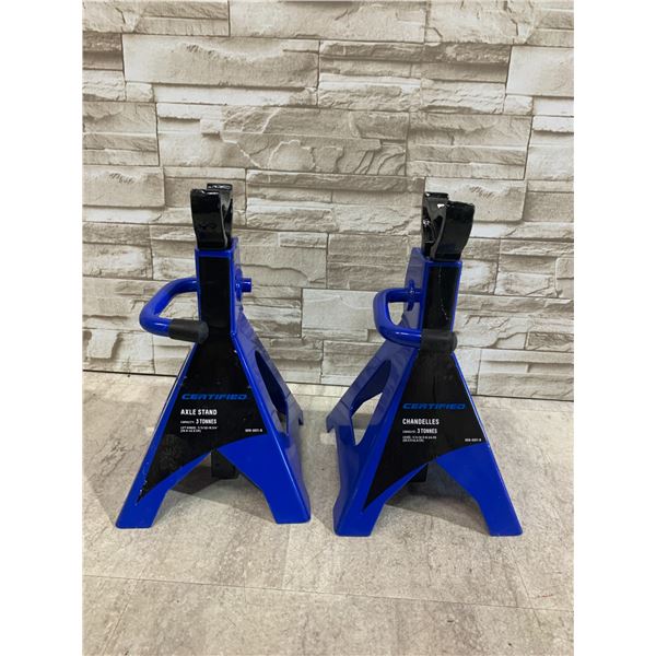Lot Of 2 Certified Axle Stands - 3 Ton Capacity