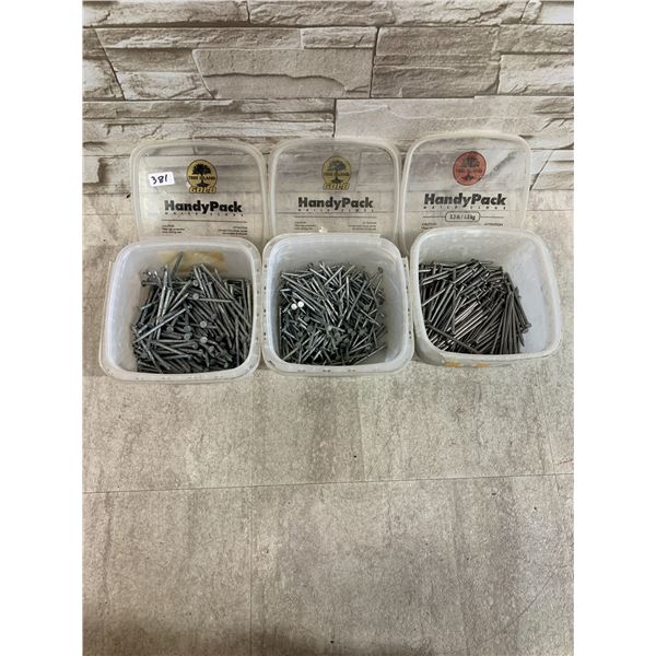 Lot Of 3 Boxes Of Handy Pack Nails