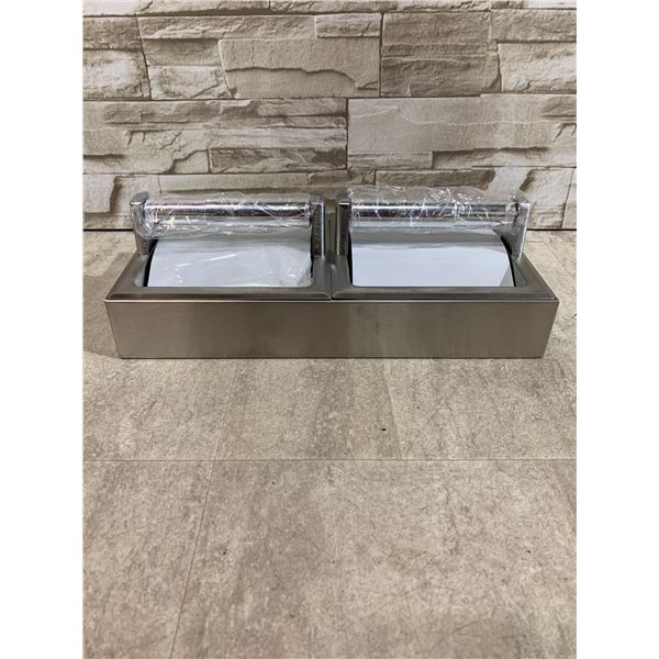 Stainless Steel Commercial Double Roll Toilet Paper Dispenser