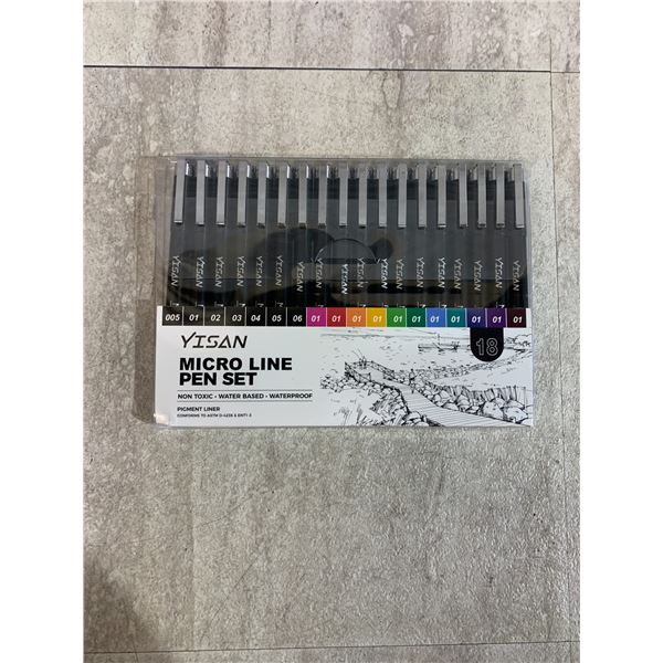 Yisan Micro Line Pen Set - 18 Pens