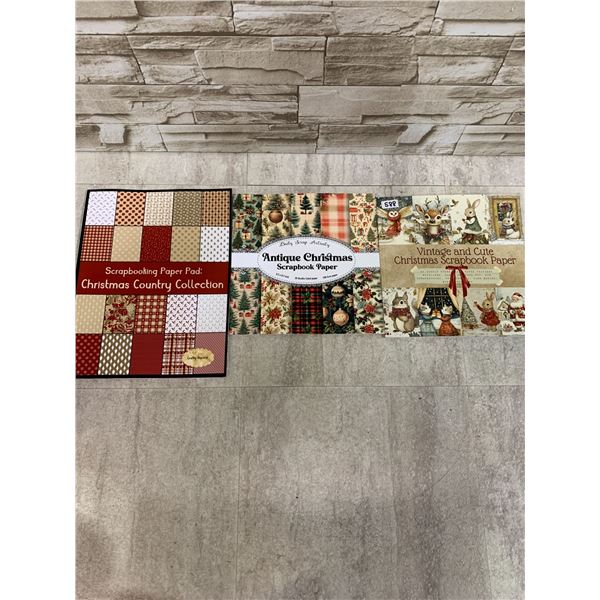 Lot Of 3 Christmas Scrapbook Paper Books