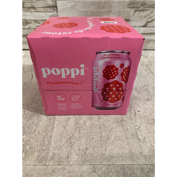 Lot Of 4 Cans Of Poppi Raspberry Rose Sodas