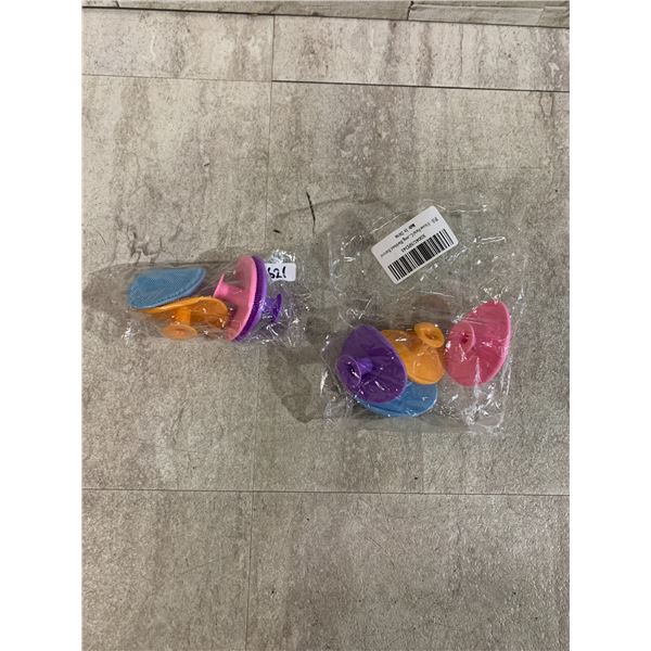 Lot Of 2 Packs Of 4 Silicone Facial Cleansing Brushes And Scrubbers