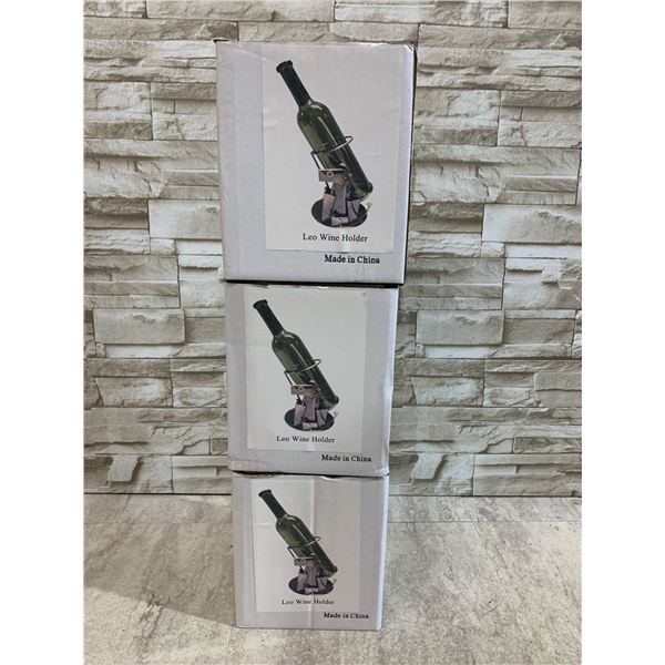 Lot Of 3 Leo Wine Holders