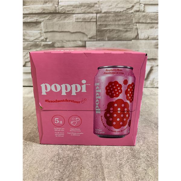 Lot Of 4 Cans Of Poppi Raspberry Rose Sodas