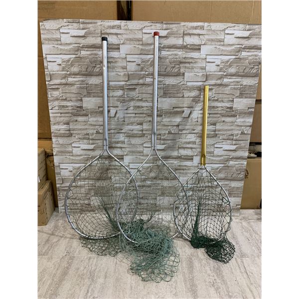 Lot Of 3 Different Sized Fishing Landing Nets