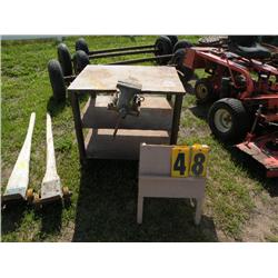 metal rolling table w/vice