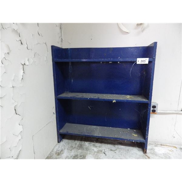 Wood Storage shelf painted blue