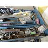 Image 3 : blue tool chest with assorted shop supplies