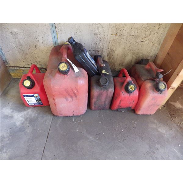 assorted fuel cans